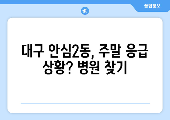 대구시 동구 안심2동 일요일 휴일 공휴일 야간 진료병원 리스트