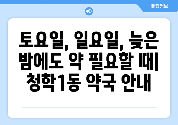 부산시 영도구 청학1동 24시간 토요일 일요일 휴일 공휴일 야간 약국