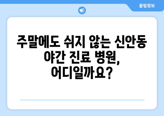 광주시 북구 신안동 일요일 휴일 공휴일 야간 진료병원 리스트