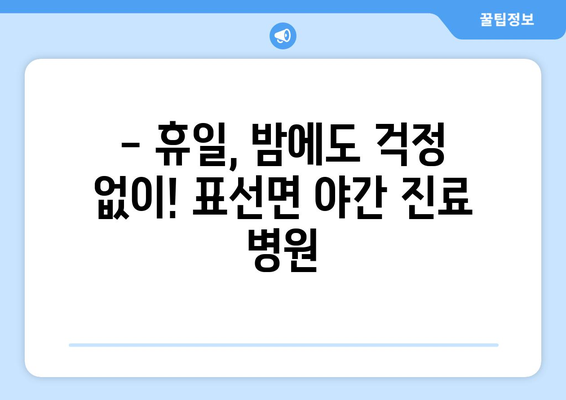 제주도 서귀포시 표선면 일요일 휴일 공휴일 야간 진료병원 리스트